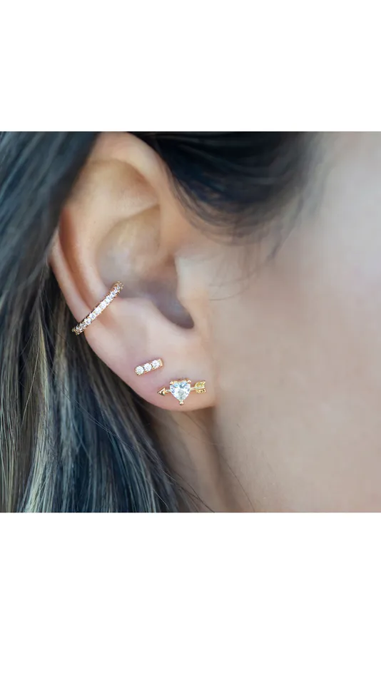 Bar Dash Crystal Stud Earrings kris nations Earrings
