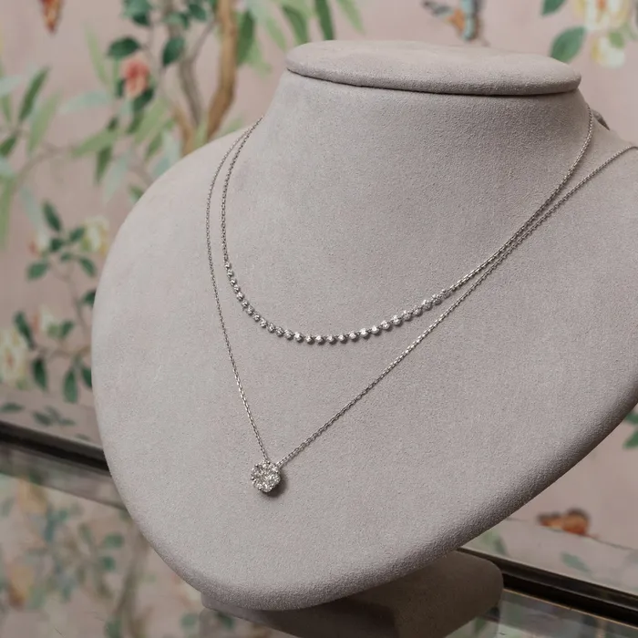 RACHEL LYNN CHICAGO Necklaces 14 Karat White Gold Aspen Air 300 Diamond Necklace