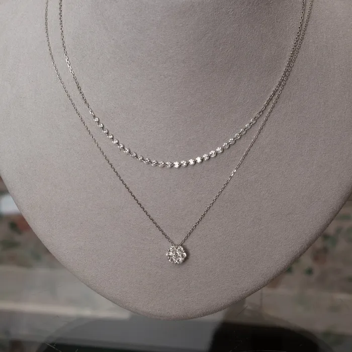 RACHEL LYNN CHICAGO Necklaces 14 Karat White Gold Aspen Air 300 Diamond Necklace