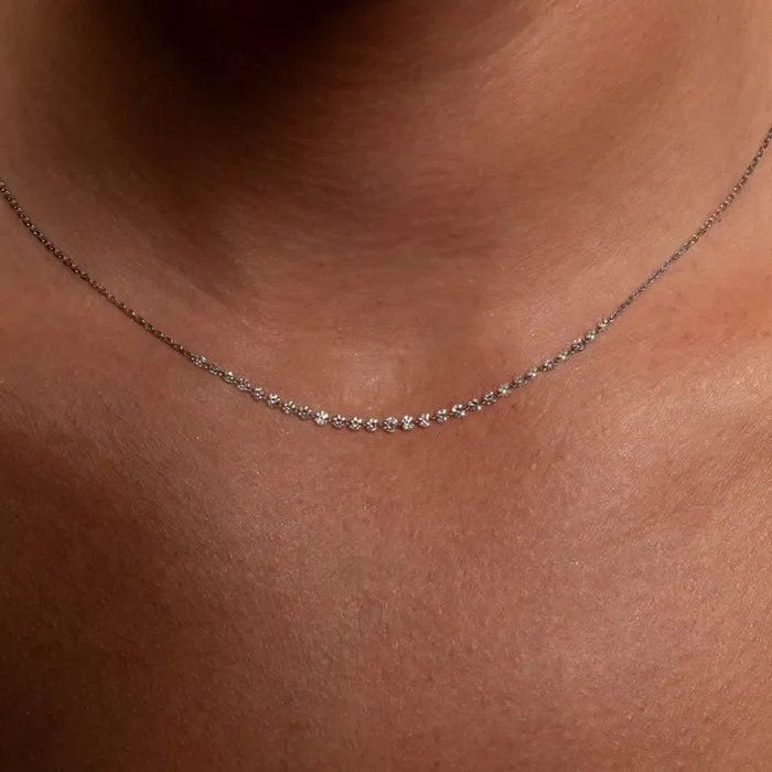 RACHEL LYNN CHICAGO Necklaces 14 Karat White Gold Aspen Air 300 Diamond Necklace