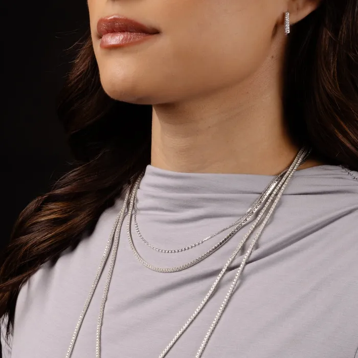 RACHEL LYNN CHICAGO Necklaces 14 Karat White Gold Aspen Air 300 Diamond Necklace