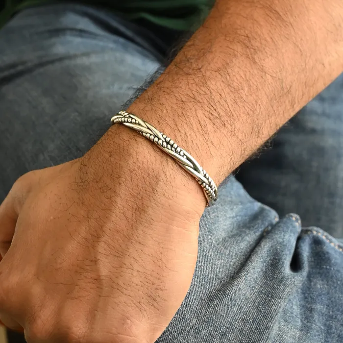 Bracelets Jewelvers 925 Sterling Silver Braided Cuff Bracelet Men Bracelet Bracelets Jewelvers 925 Sterling Silver Braided Cuff Bracelet Men Bracelet