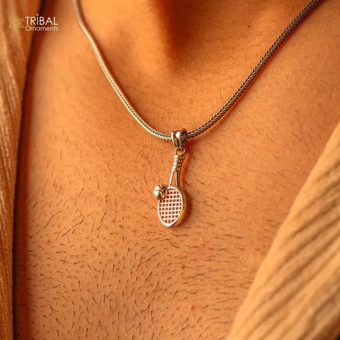 Necklaces TRIBAL ORNAMENTS 925 sterling silver handmade stylish design small Tennis racket style pendant best gifting jewelry religious pendant custom jewelry ssp1689