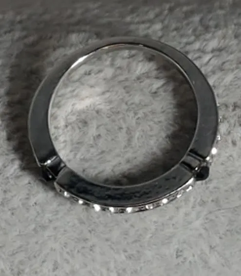 Rings alice R648 Silver Rhinestone Black Gem Band Ring