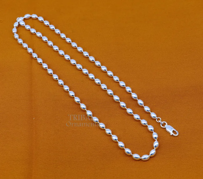 TRIBAL ORNAMENTS 20 4MM 925 sterling silver beaded chains for adding elegance and sparkle to any outfit their captivating beauty and graceful movement CH219 Necklaces TRIBAL ORNAMENTS 20 4MM 925 sterling silver beaded chains for adding elegance and sparkle to any outfit their captivating beauty and graceful movement CH219 Necklaces