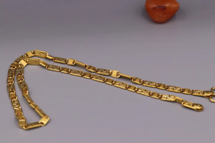 TRIBAL ORNAMENTS 22kt gold 55 mm 20 inches long handmade solid gold nawabi chain necklace form Rajasthan India ch68 Necklaces