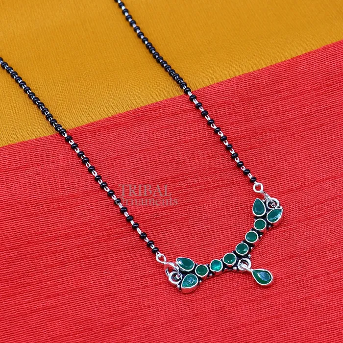 TRIBAL ORNAMENTS Necklaces 925 sterling silver black beads mangal sutra chain necklace for Every Occasion brides Mangalsutra chunky necklace ms13 TRIBAL ORNAMENTS Necklaces 925 sterling silver black beads mangal sutra chain necklace for Every Occasion brides Mangalsutra chunky necklace ms13