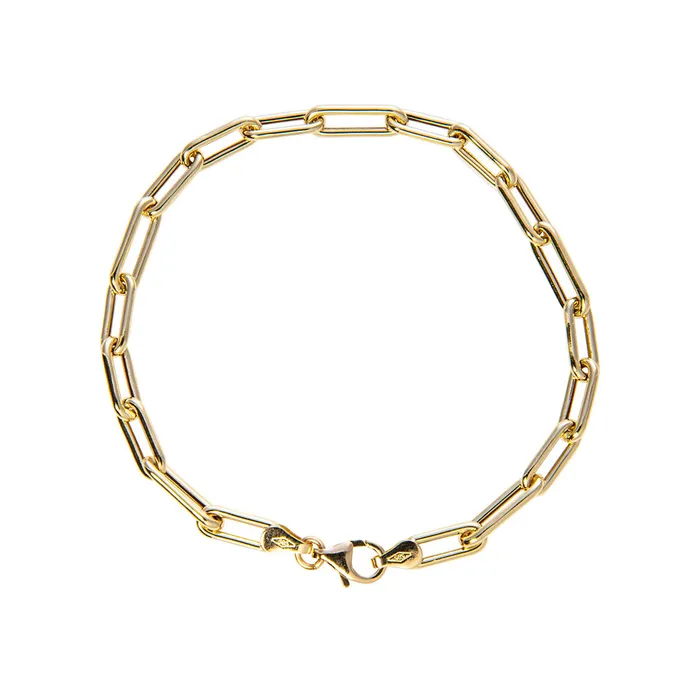 14K Yellow Gold Italian Elongated Rectangle Link Bracelet Croghans Bracelets 14K Yellow Gold Italian Elongated Rectangle Link Bracelet Croghans Bracelets