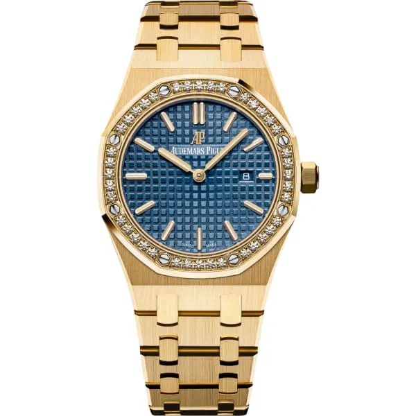 Audemars Piguet Royal Oak 33mm Ladies Watch Ref 67651BAZZ1261BA02 Blue Dial Diamond Bezel 18K Yellow Gold Bracelet Audemars Piguet Bracelets Audemars Piguet Royal Oak 33mm Ladies Watch Ref 67651BAZZ1261BA02 Blue Dial Diamond Bezel 18K Yellow Gold Bracelet Audemars Piguet Bracelets