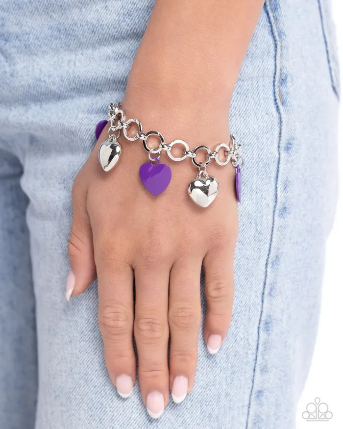 Bracelets Paparazzi Bracelet Whole Lotta Love Purple Paparazzi Jewelry