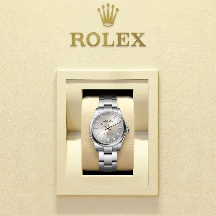 Bracelets Rolex Rolex Oyster Perpetual 28mm Ref 2762000001 Silver Stick Dial Stainless Steel Oyster Bracelet Womens Watch
