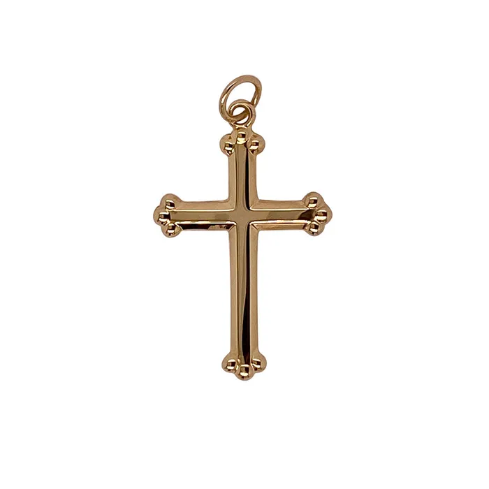 Croghans Necklaces 14K Yellow Gold Polished Fancy Cross Pendant