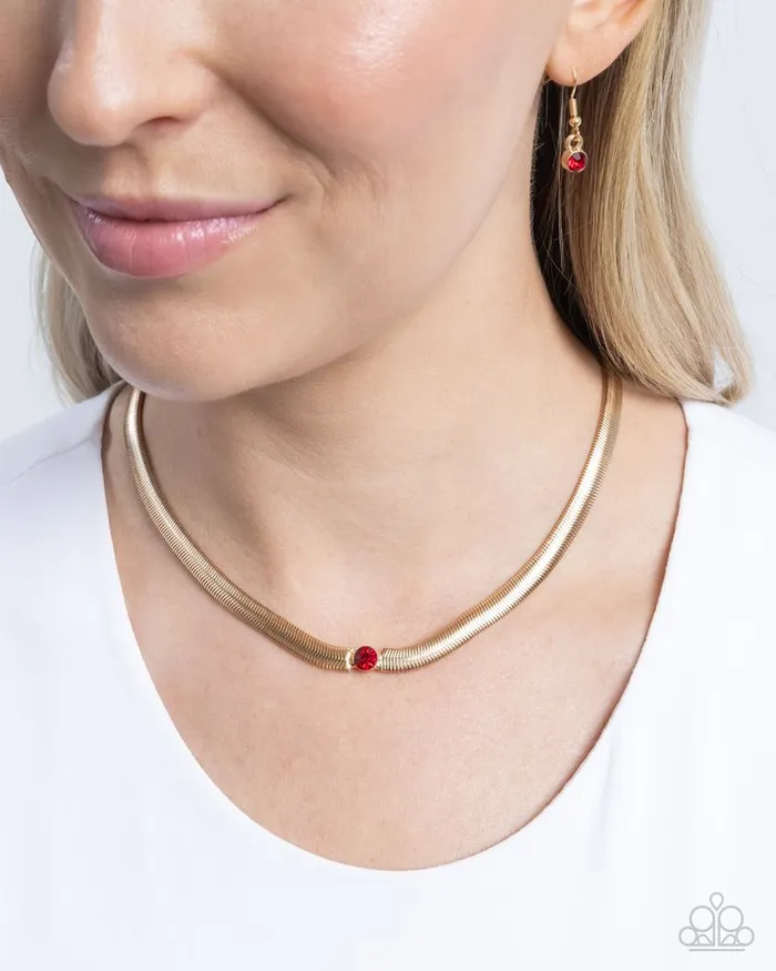 Necklaces Paparazzi Jewelry Paparazzi Necklace Stunning Solitaire Red