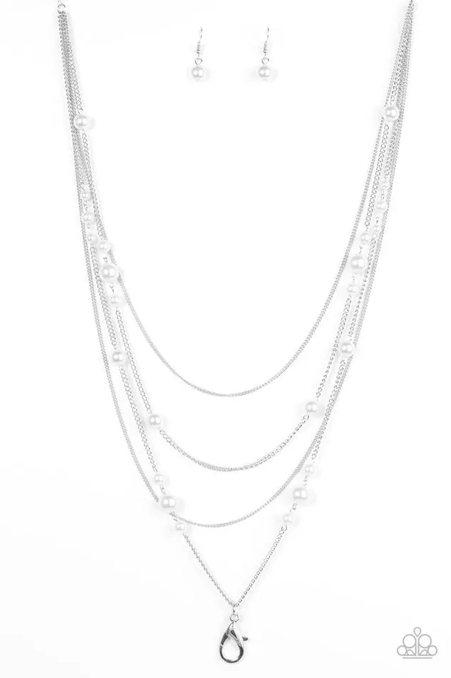 Necklaces Paparazzi Necklace Classical Refinement White Paparazzi Jewelry