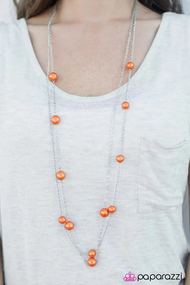 Necklaces Paparazzi Necklace Take My Breath Away Orange Paparazzi Jewelry