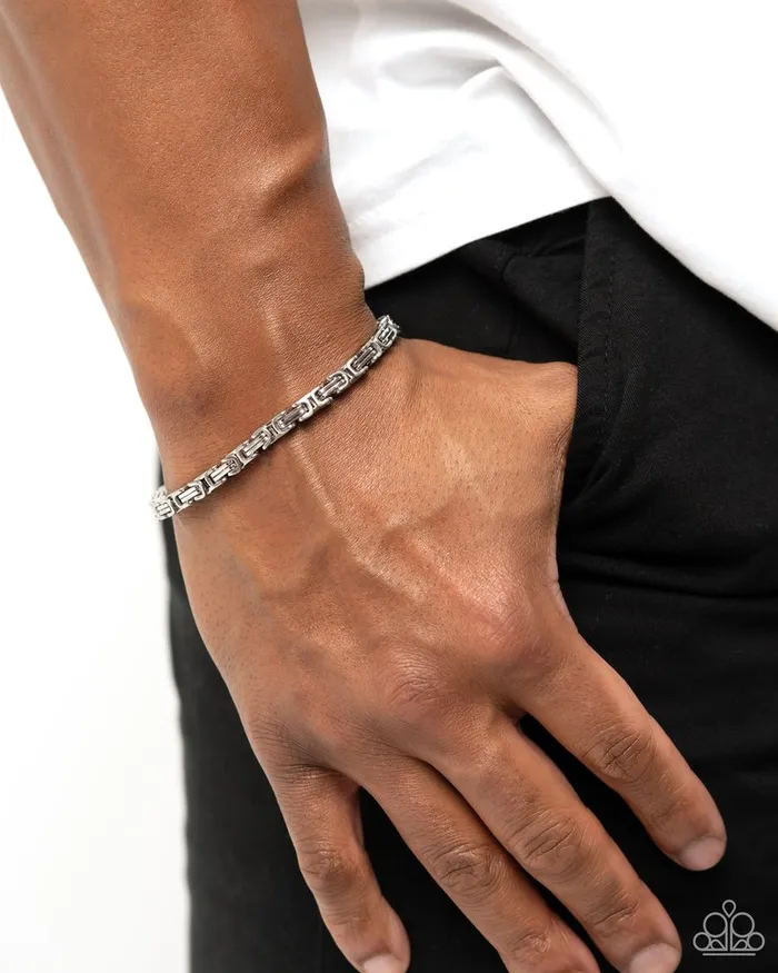 Paparazzi Jewelry Bracelets Paparazzi Bracelet Interlocked Industry Silver