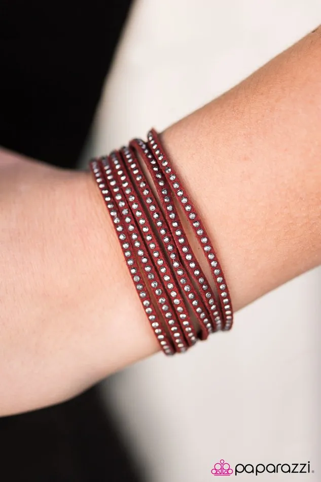 Paparazzi Jewelry Bracelets Paparazzi Bracelet Playing the Villian Red