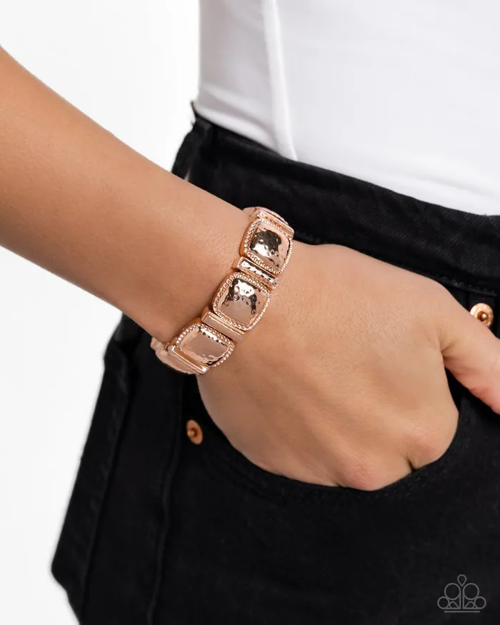 Paparazzi Jewelry Bracelets Paparazzi Bracelet Textured Tranquility Rose Gold