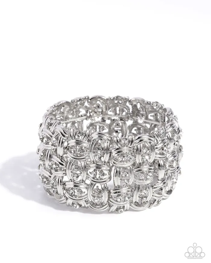 Paparazzi Jewelry Bracelets Paparazzi Bracelet Woven Wardrobe white Paparazzi Jewelry Bracelets Paparazzi Bracelet Woven Wardrobe white