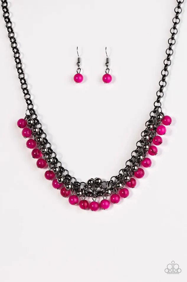 Paparazzi Jewelry Necklaces Paparazzi Necklace Coyly Colorful Pink