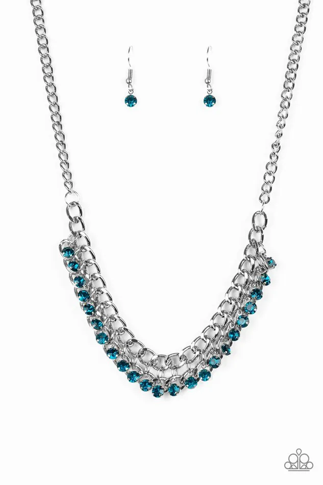 Paparazzi Jewelry Necklaces Paparazzi Necklace Glow and Grind Blue Paparazzi Jewelry Necklaces Paparazzi Necklace Glow and Grind Blue
