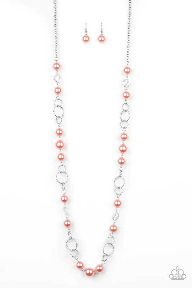 Paparazzi Jewelry Necklaces Paparazzi Necklace Prized Pearls Orange
