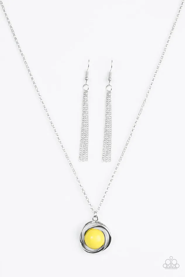 Paparazzi Jewelry Necklaces Paparazzi Necklace Ripple Effect Yellow