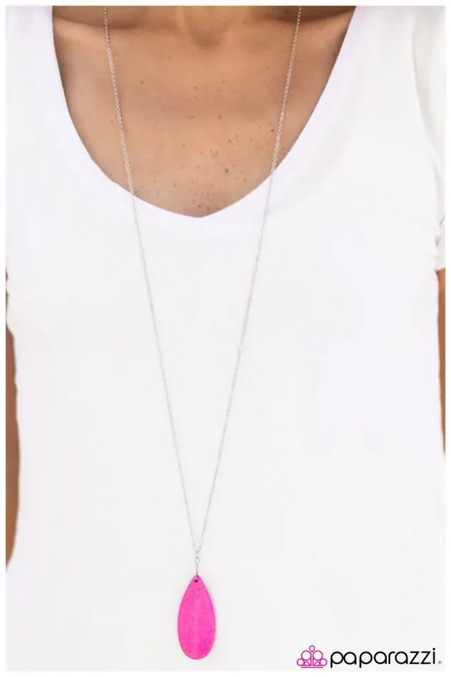 Paparazzi Jewelry Necklaces Paparazzi Necklace Stone River Pink