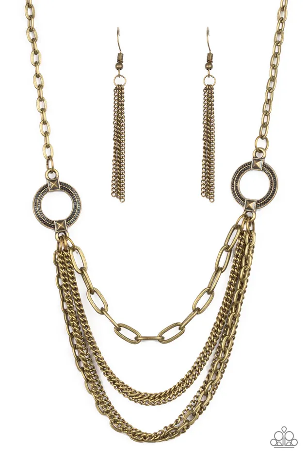 Paparazzi Necklace CHAINS of Command Brass Paparazzi Jewelry Necklaces