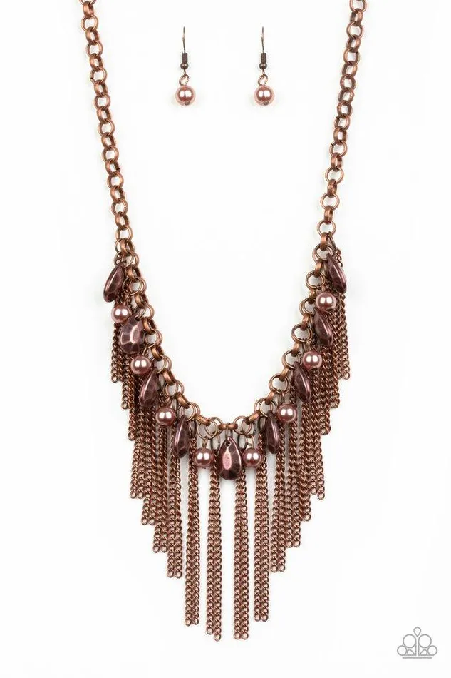 Paparazzi Necklace Industrial Intensity Copper Paparazzi Jewelry Necklaces
