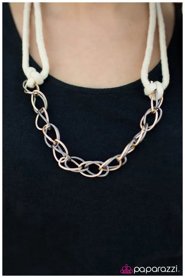 Paparazzi Necklace KNOTTY or Nice Gold Paparazzi Jewelry Necklaces
