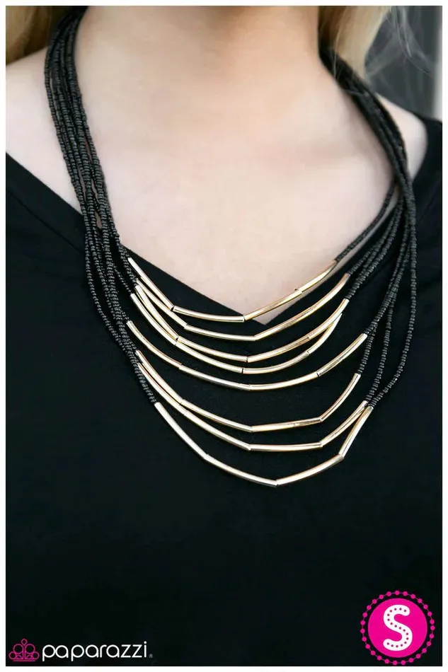 Paparazzi Necklace Living The GLEAM Black Paparazzi Jewelry Necklaces