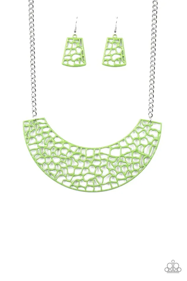 Paparazzi Necklace Powerful Prowl Green Paparazzi Jewelry Necklaces