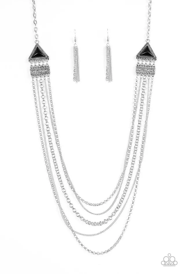 Paparazzi Necklace Running With Wolves Black Paparazzi Jewelry Necklaces