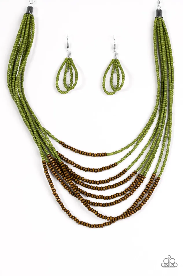 Paparazzi Necklace The Savannah Plains Green Paparazzi Jewelry Necklaces