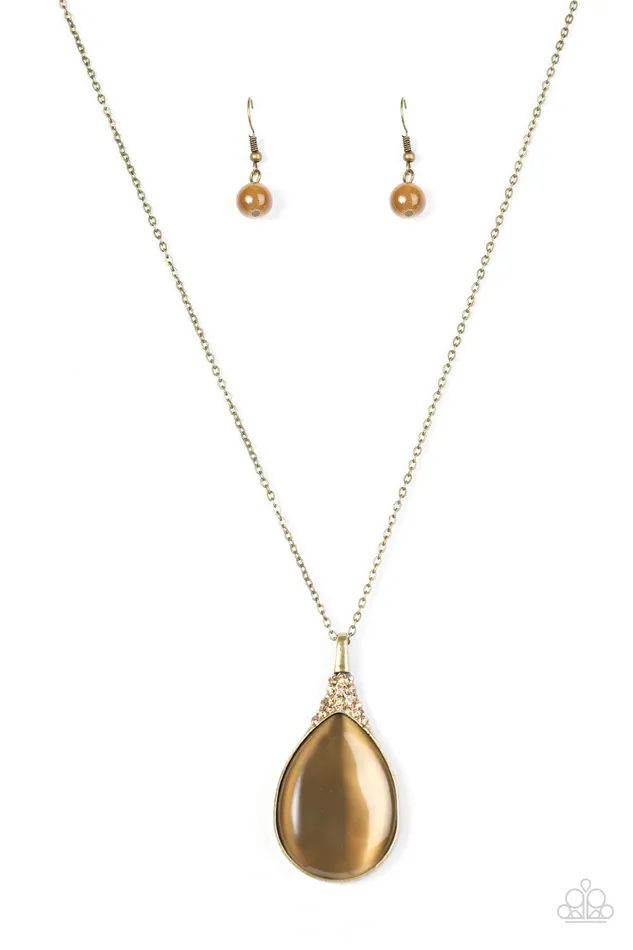 Paparazzi Necklace Timelessly Tranquil Brass Paparazzi Jewelry Necklaces