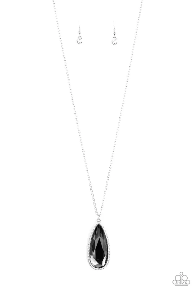 Paparazzi Necklace Watch Out For REIGN Silver Paparazzi Jewelry Necklaces
