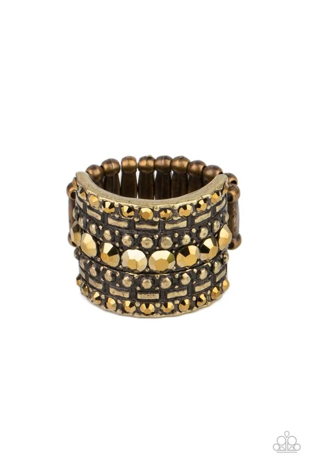 Paparazzi Ring Target Locked Brass Paparazzi Jewelry Rings Paparazzi Ring Target Locked Brass Paparazzi Jewelry Rings