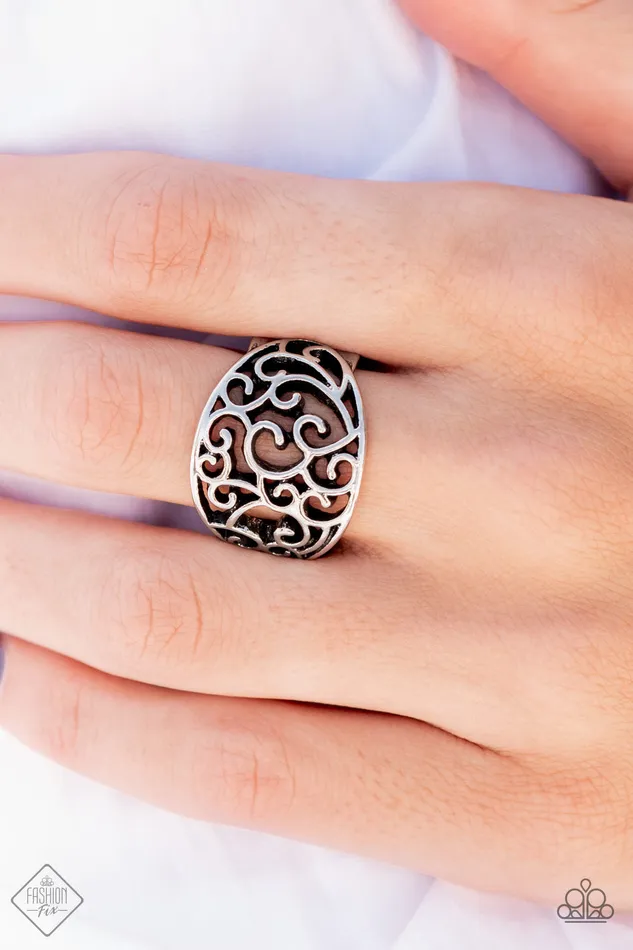 Rings Paparazzi Jewelry Paparazzi Ring Fashion Fix Oct 21 Dreamy Date Night Silver