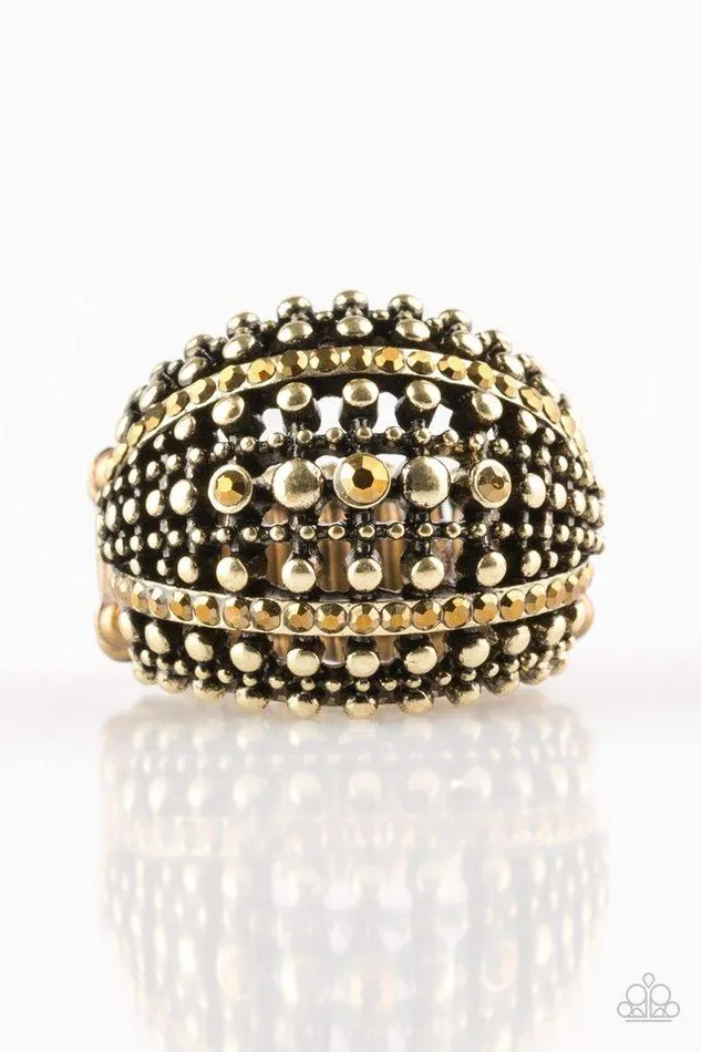 Rings Paparazzi Jewelry Paparazzi Ring Up In ARMOR Brass