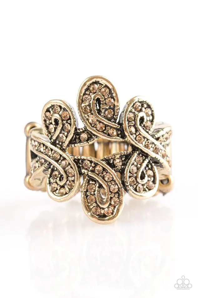Rings Paparazzi Ring Red Carpet Cabaret Brass Paparazzi Jewelry