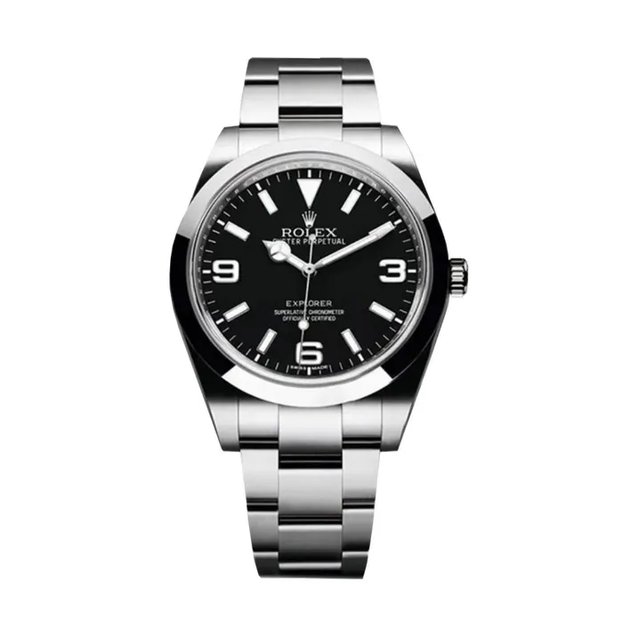 Rolex Explorer 39mm Ref 2142700003 Black Index Arabic Numerals Dial Stainless Steel Oyster Bracelet Watch Rolex Bracelets