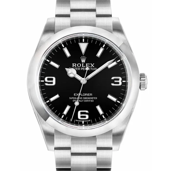 Rolex Explorer 39mm Ref 2142700003 Black Index Arabic Numerals Dial Stainless Steel Oyster Bracelet Watch Rolex Bracelets
