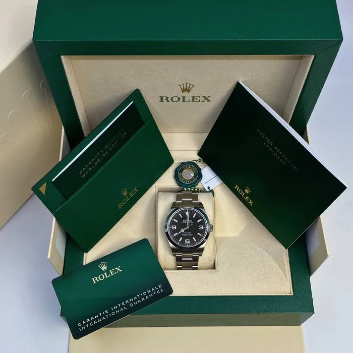 Rolex Explorer 39mm Ref 2142700003 Black Index Arabic Numerals Dial Stainless Steel Oyster Bracelet Watch Rolex Bracelets