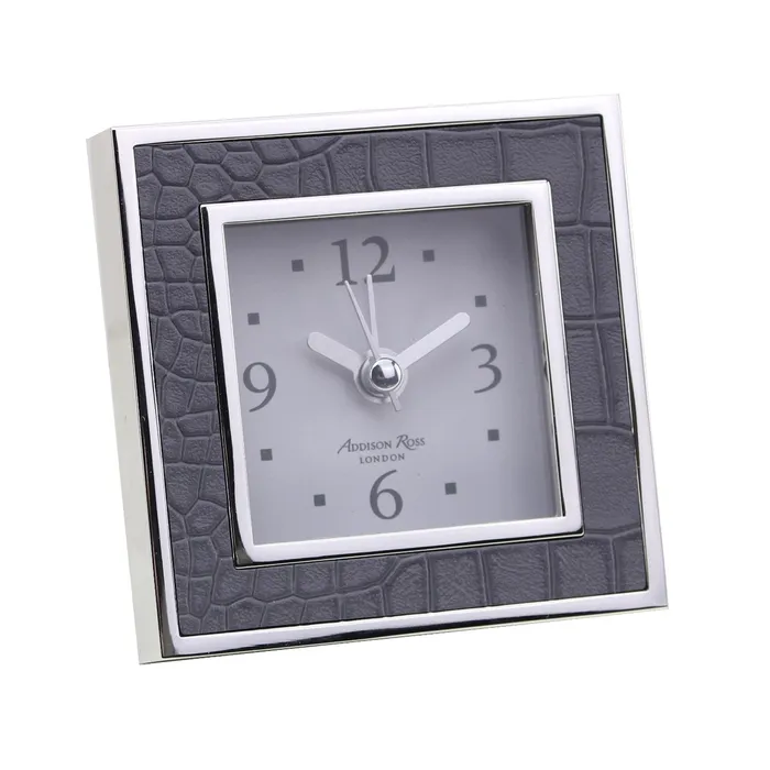 Addison Ross Rings Addison Ross Dove Croc SilverPlated Square Silent Alarm Clock Addison Ross Rings Addison Ross Dove Croc SilverPlated Square Silent Alarm Clock