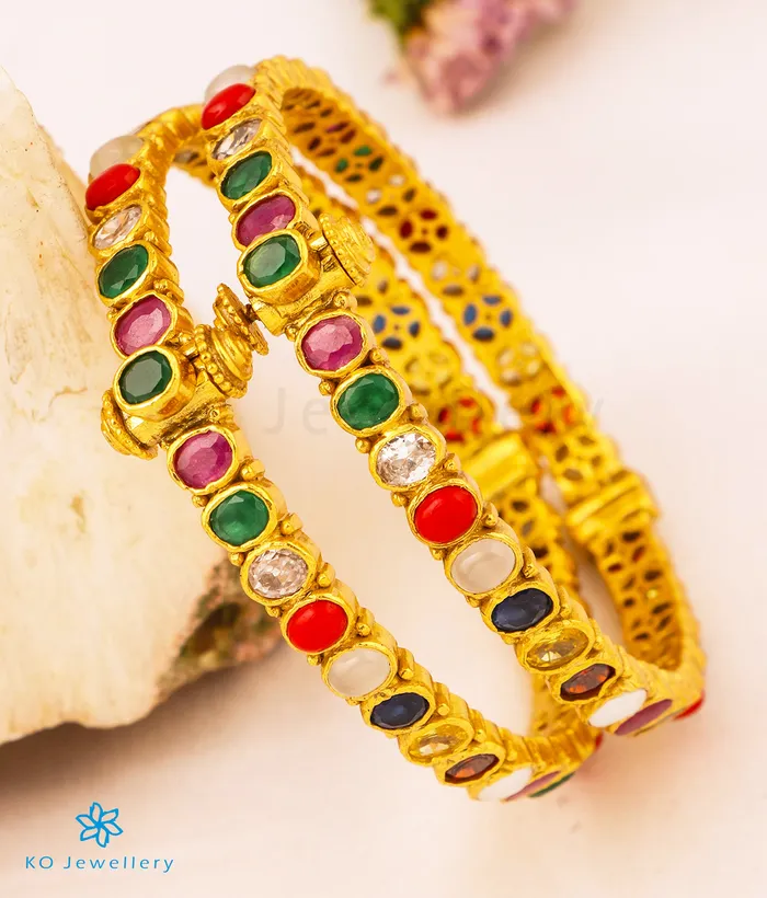 Bracelets Silversmith The Kripa Silver Navratna Bracelet SingleSize28
