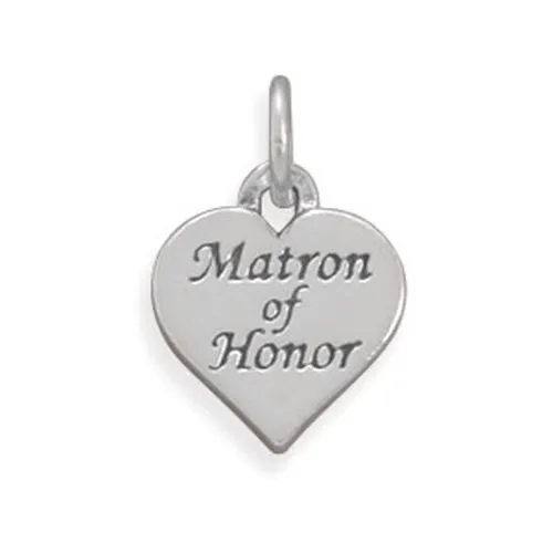 Charm Necklaces MMA MMA Oxidized Matron Of Honor Charm