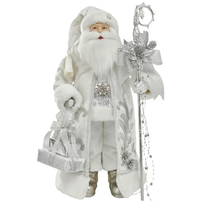 December Diamonds Rings December Diamonds Santa Friends 21 Silver Fabric Santa With Staff Figurine December Diamonds Rings December Diamonds Santa Friends 21 Silver Fabric Santa With Staff Figurine