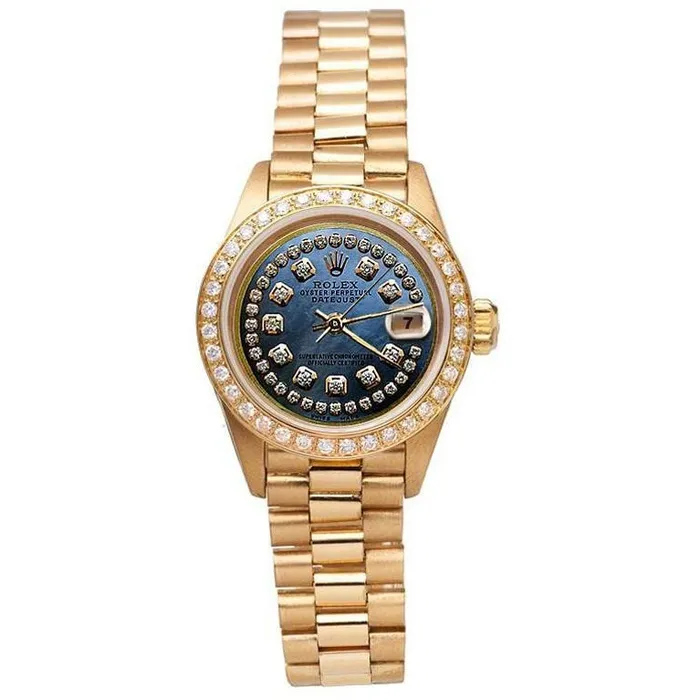 GB Watches Blue Mop String Diamond Dial Rolex Dj Presidential Watch Bezel GB Watches Blue Mop String Diamond Dial Rolex Dj Presidential Watch Bezel