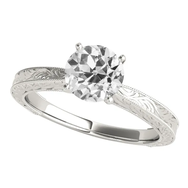 HarryChadEntcom Antique Style Solitaire Old Mine Cut Natural Earth Mined Diamond Ring 2 Carats Filigree Rings HarryChadEntcom Antique Style Solitaire Old Mine Cut Natural Earth Mined Diamond Ring 2 Carats Filigree Rings
